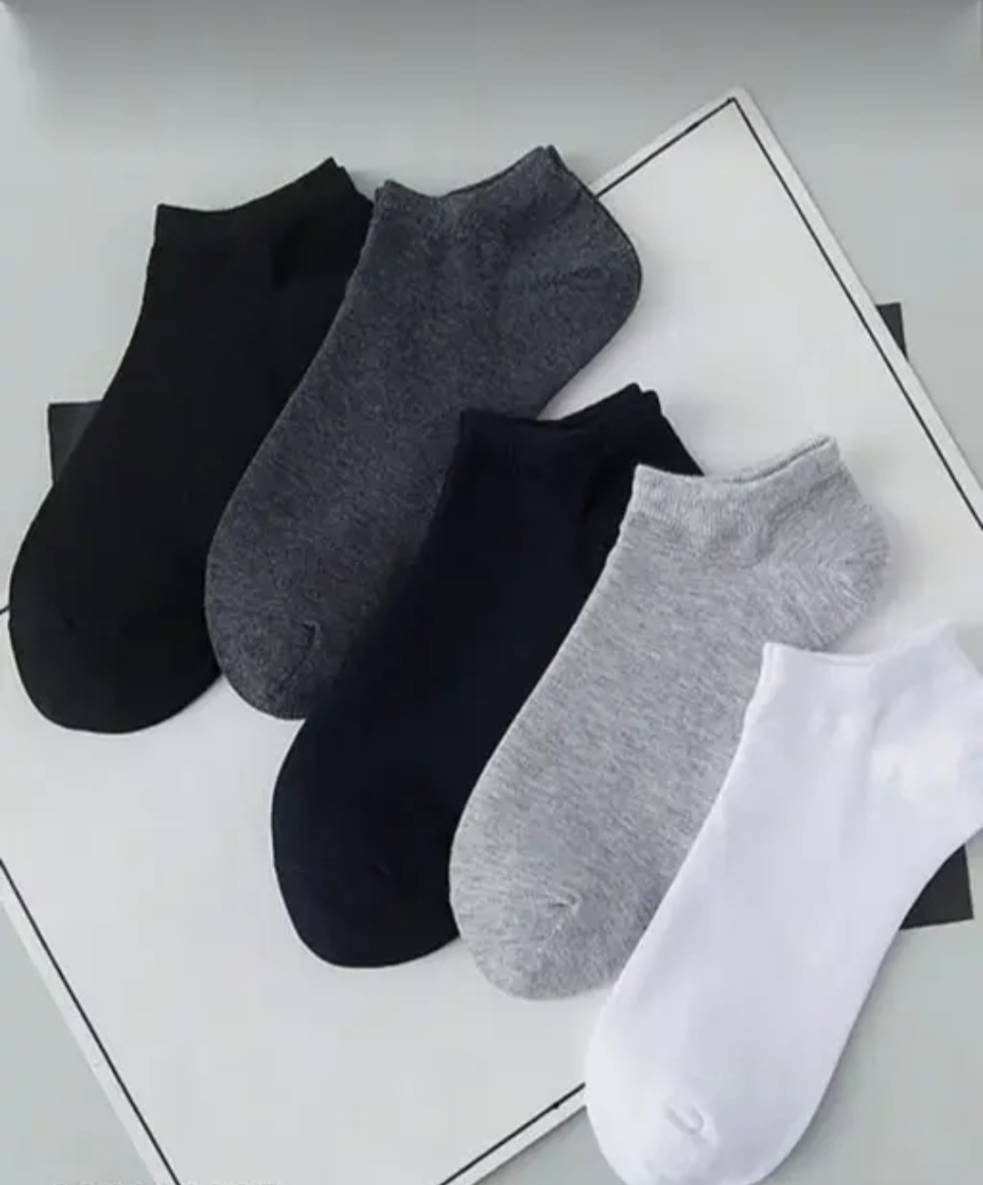 Plain mix 5 colour Cotton Ankle Socks 10 Pair